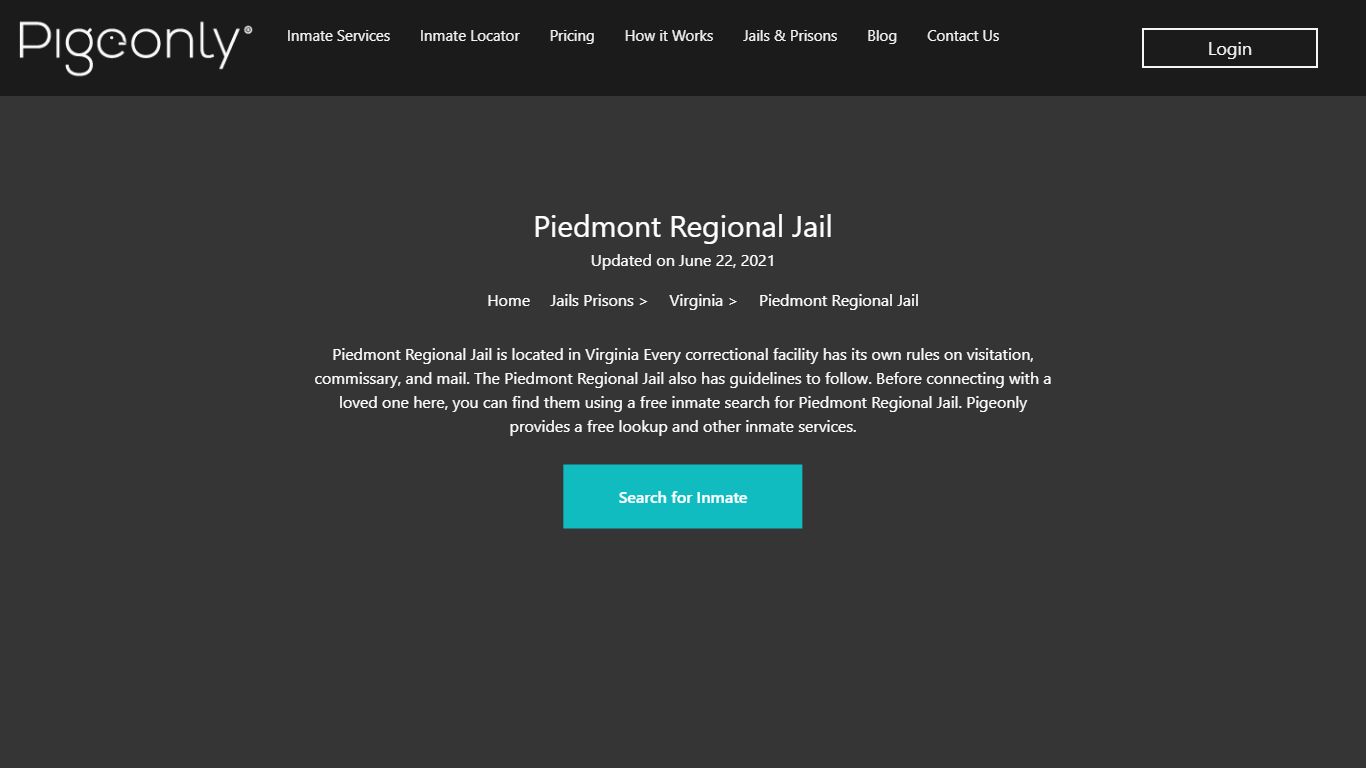 Piedmont Regional Jail Inmate Search | Virginia